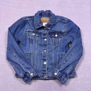 Levi Strauss Co Kids Denim Jacket Blue Trucker Style Size L 12-13 Years